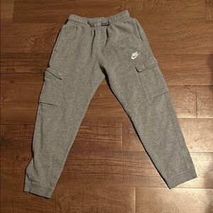Nike Gray Cargo Sweatpants with Elastic Waistband